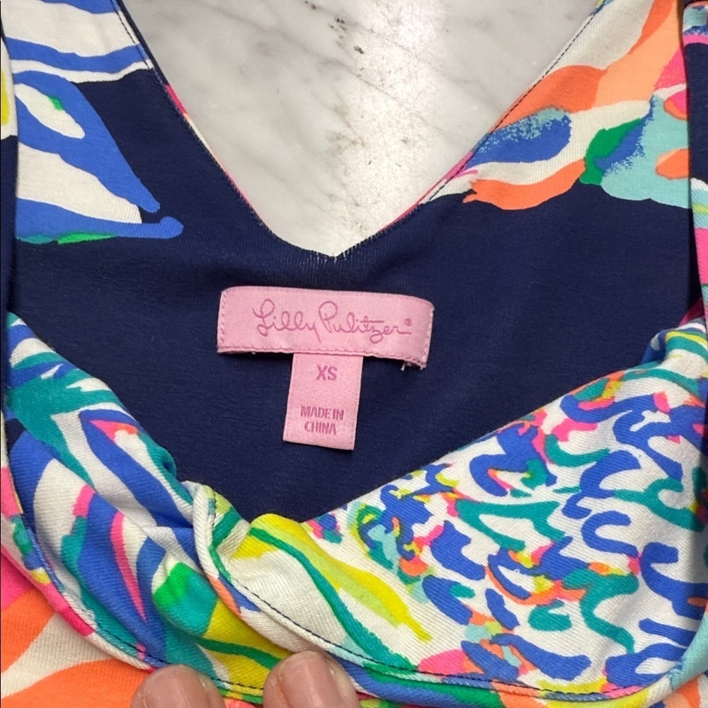 Lilly Pulitzer Long Sleeve Fit N Flare Floral Mini Dress Size XS - Picture 2 of 10
